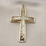 Oro Laminado Religious Pendant, Gold Filled Style Cross Design, Polished, Golden Finish