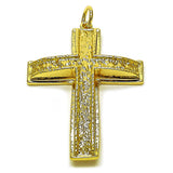 Oro Laminado Religious Pendant, Gold Filled Style Cross Design, Polished, Golden Finish