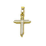 Oro Laminado Religious Pendant, Gold Filled Style Cross Design, Polished, Golden Finish