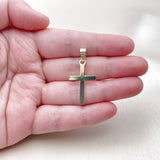 Oro Laminado Religious Pendant, Gold Filled Style Cross Design, Polished, Golden Finish