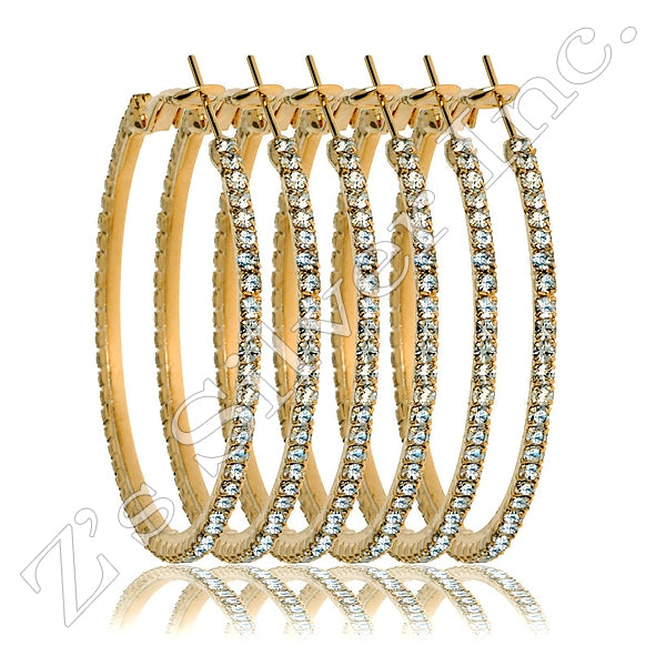 2MM Gold | Silver Layered CZ Hoop Earrings