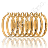 DSGDD - 6MM Gold, 3Tone or Silver Laminated Hoop Earrings