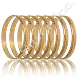 Set of 7 - 8 mm DSGJ853 Gold Layered Bangle Bracelets