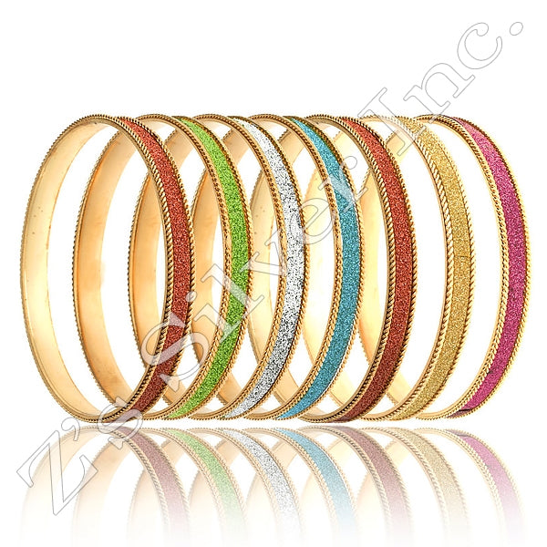 Set of 7 - 8 mm Sugar Color Bangle Bracelets
