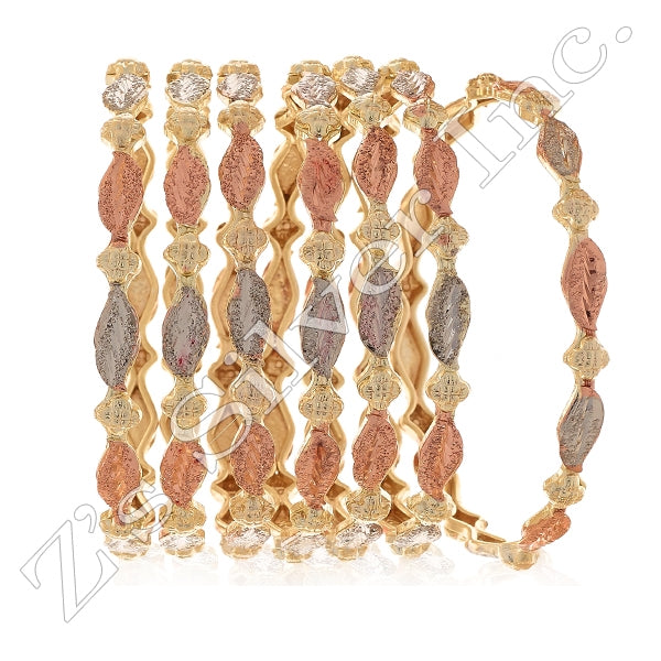 CPN75 -  3Tone Copper Bangle Bracelets
