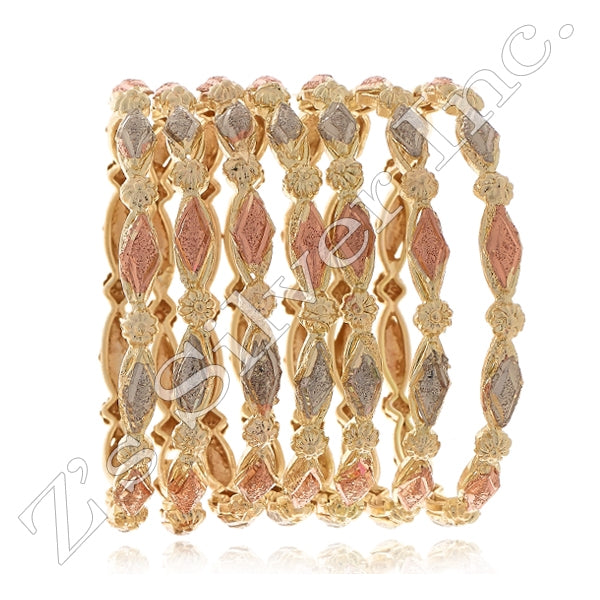 CPN76 -  3Tone Copper Bangle Bracelets
