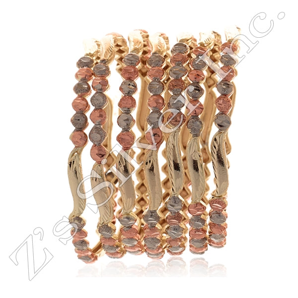CPN78 -  3Tone Copper Bangle Bracelets