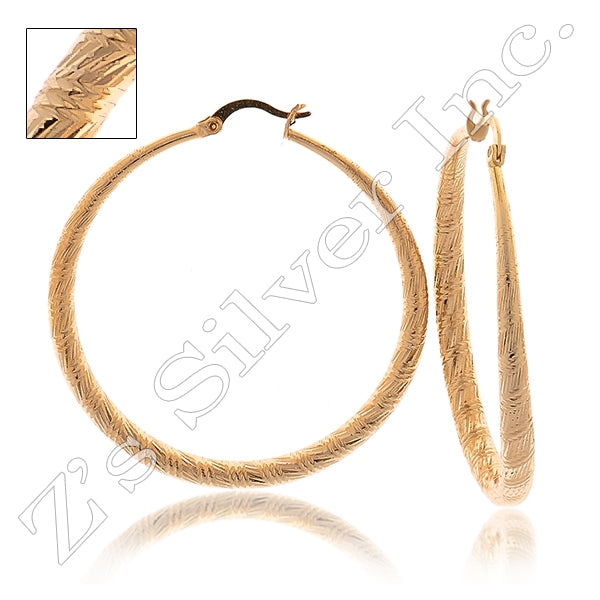 93728 Gold Layered Hoop Earrings