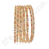 MS3903 -  3Tone Flower Bangle Bracelets