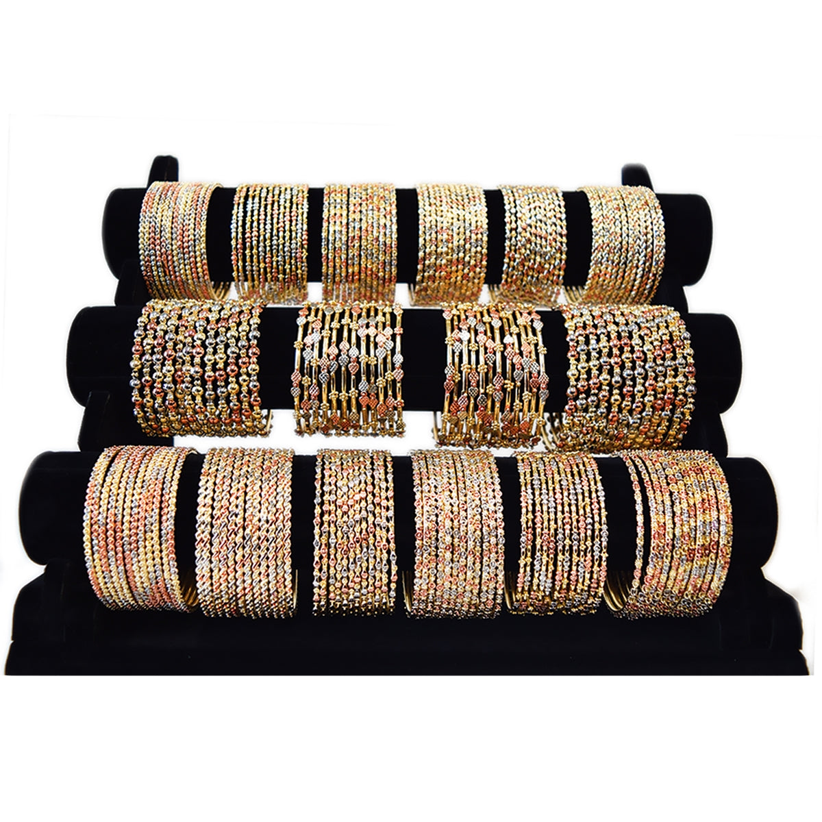 3MM  3Tone Assorted Bangle Bracelets